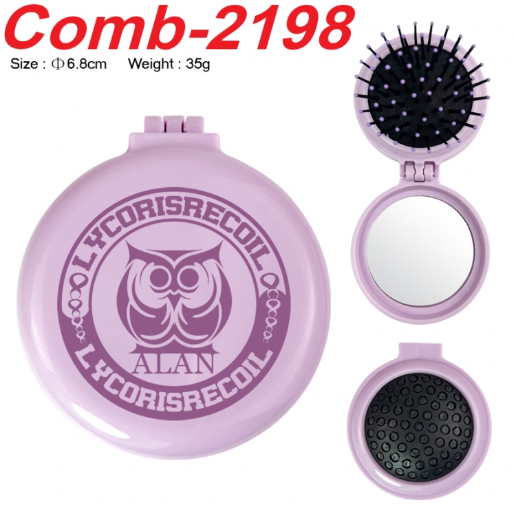 Lycoris Recoil UV printed student multifunctional small mirror and comb 6.8cm  price for 5 pcs