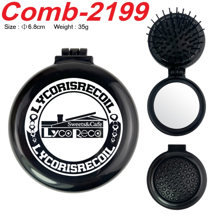 Lycoris Recoil UV printed student multifunctional small mirror and comb 6.8cm  price for 5 pcs