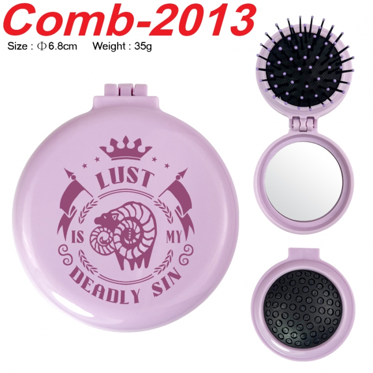The Seven Deadly Sins UV printed student multifunctional small mirror and comb 6.8cm  price for 5 pcs