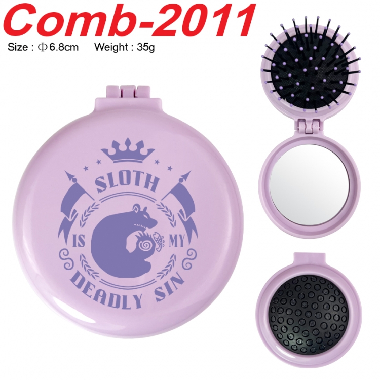 The Seven Deadly Sins UV printed student multifunctional small mirror and comb 6.8cm  price for 5 pcs