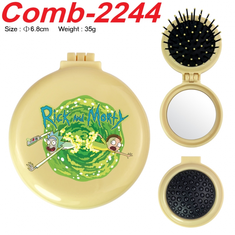Rick and Morty UV printed student multifunctional small mirror and comb 6.8cm  price for 5 pcs