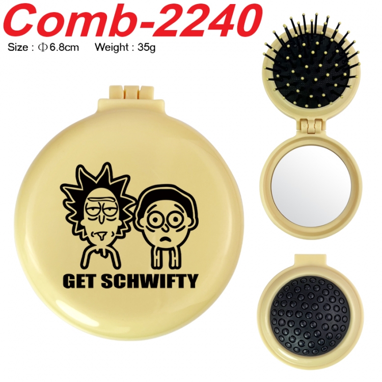 Rick and Morty UV printed student multifunctional small mirror and comb 6.8cm  price for 5 pcs