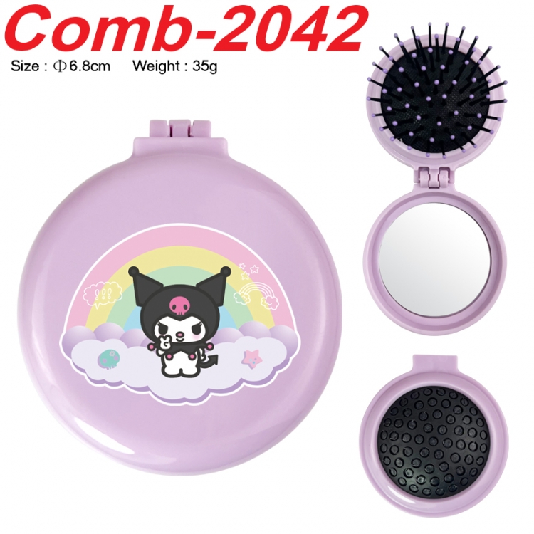 sanrio UV printed student multifunctional small mirror and comb 6.8cm  price for 5 pcs