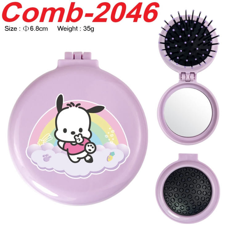 sanrio UV printed student multifunctional small mirror and comb 6.8cm  price for 5 pcs