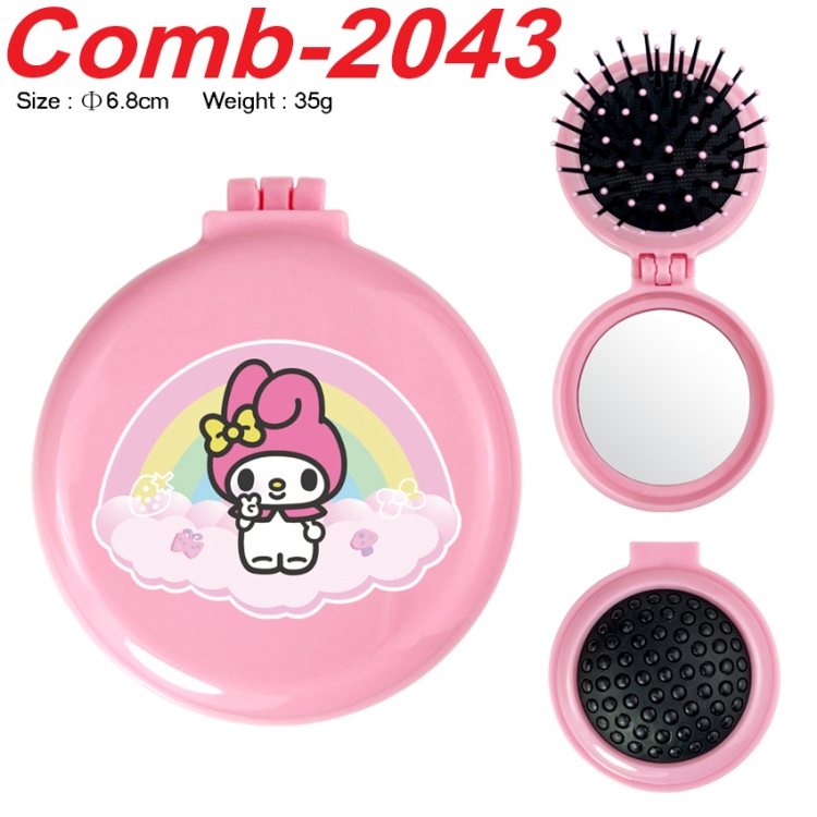 sanrio UV printed student multifunctional small mirror and comb 6.8cm  price for 5 pcs