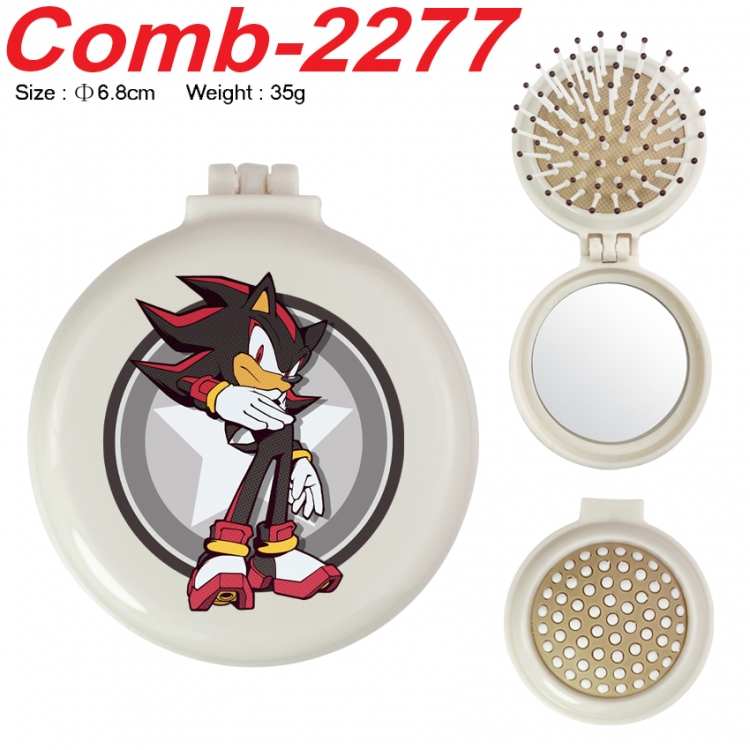 Sonic The Hedgehog UV printed student multifunctional small mirror and comb 6.8cm  price for 5 pcs