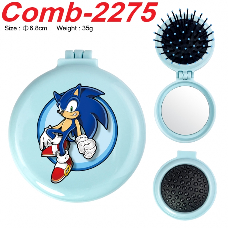 Sonic The Hedgehog UV printed student multifunctional small mirror and comb 6.8cm  price for 5 pcs