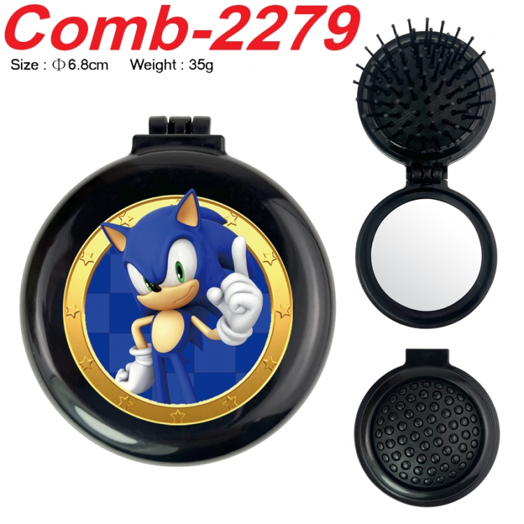 Sonic The Hedgehog UV printed student multifunctional small mirror and comb 6.8cm  price for 5 pcs