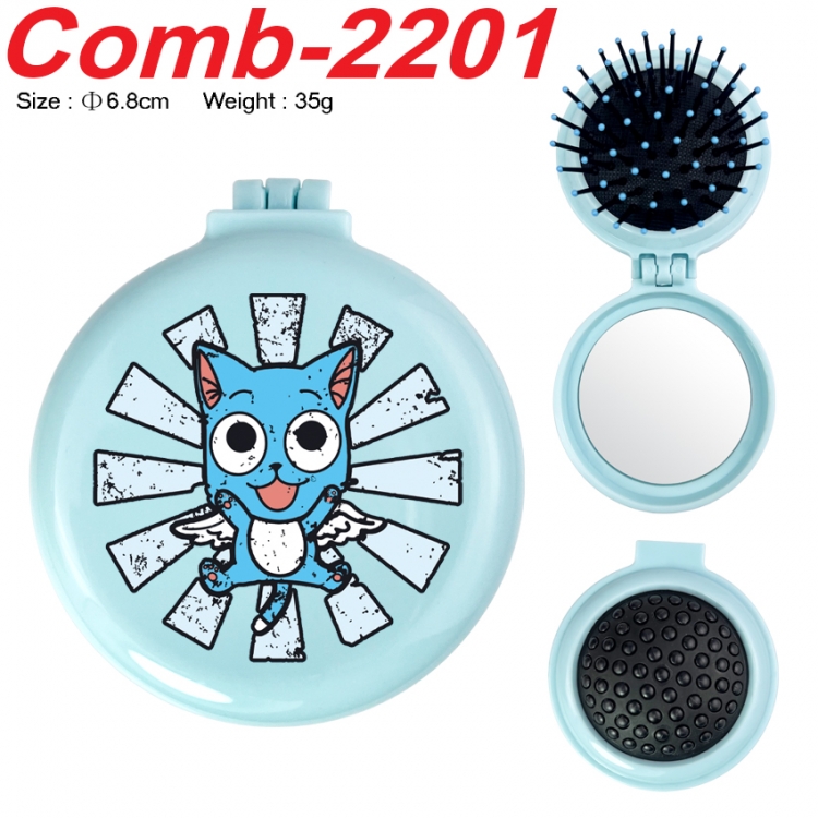 Fairy tail UV printed student multifunctional small mirror and comb 6.8cm  price for 5 pcs