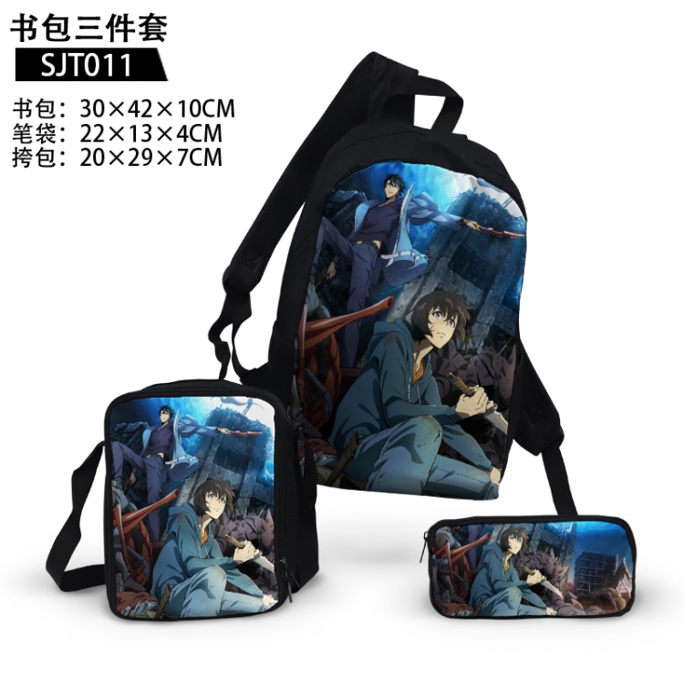 Solo Leveling:Arise Anime backpack pencil case single shoulder bag three piece set 30x42x10cm SJT011