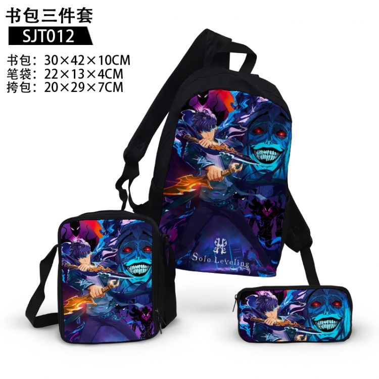 Solo Leveling:Arise Anime backpack pencil case single shoulder bag three piece set 30x42x10cm SJT012