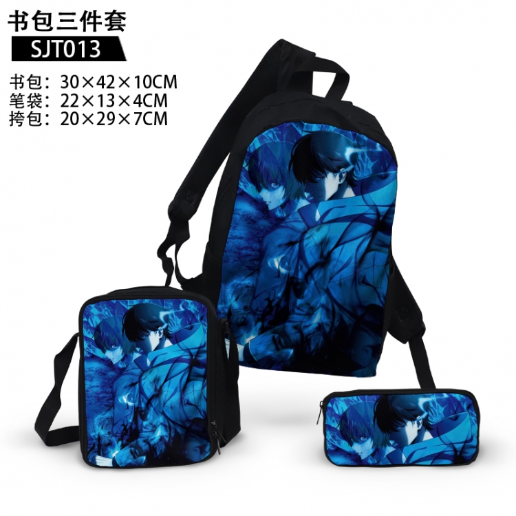 Solo Leveling:Arise Anime backpack pencil case single shoulder bag three piece set 30x42x10cm SJT013
