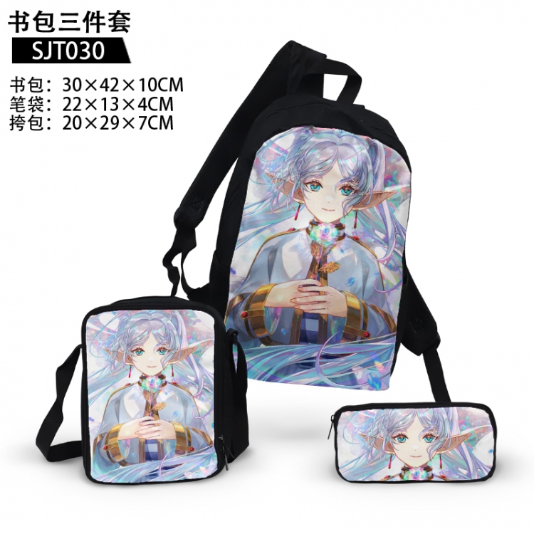 Frieren: Beyond Journey's End  Anime backpack pencil case single shoulder bag three piece set 30x42x10cm  SJT030