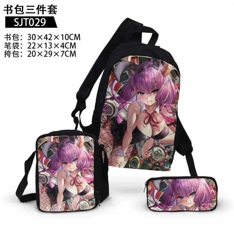 Frieren: Beyond Journey's End  Anime backpack pencil case single shoulder bag three piece set 30x42x10cm SJT029