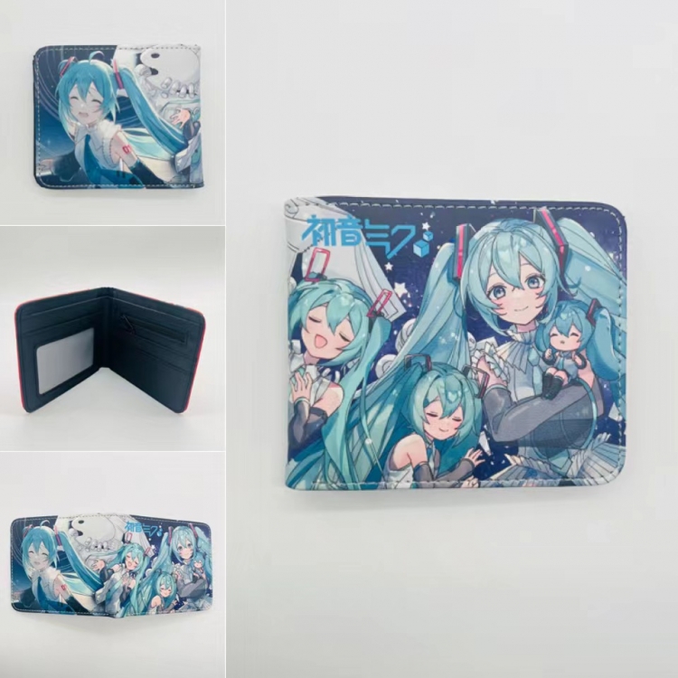 Hatsune Miku  Full color Two fold short card case wallet 11X9.5CM