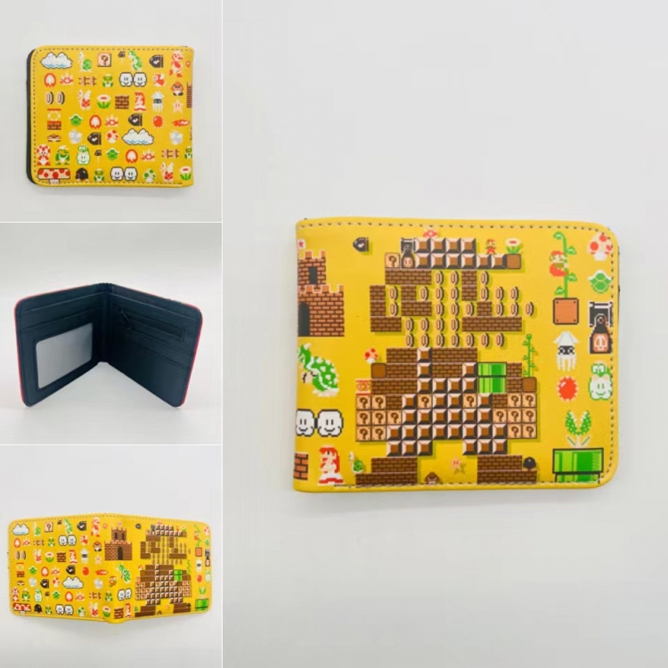 Super Mario Full color Two fold short card case wallet 11X9.5CM