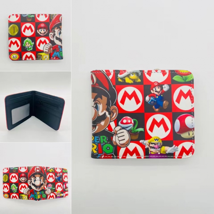 Super Mario Full color Two fold short card case wallet 11X9.5CM