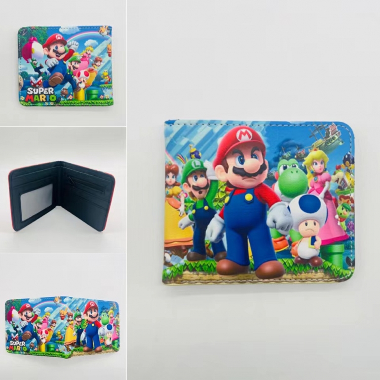 Super Mario Full color Two fold short card case wallet 11X9.5CM