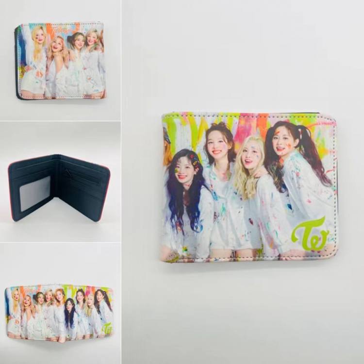 Twice Full color Two fold short card case wallet 11X9.5CM