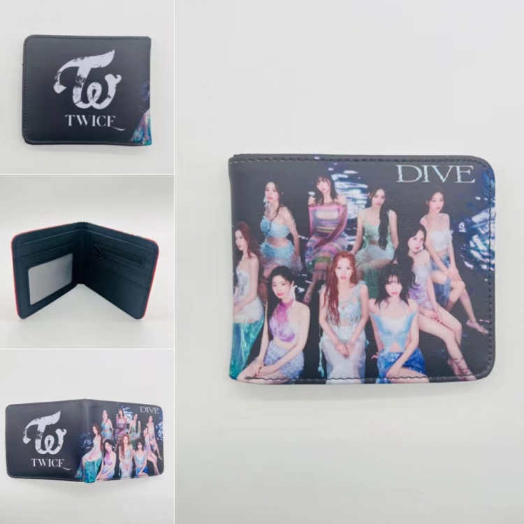 Twice Full color Two fold short card case wallet 11X9.5CM