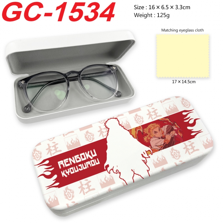 Demon Slayer Kimets Anime UV printed PU leather material glasses case 16X6.5X3.3cm