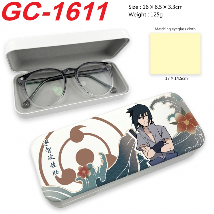 Naruto Anime UV printed PU leather material glasses case 16X6.5X3.3cm