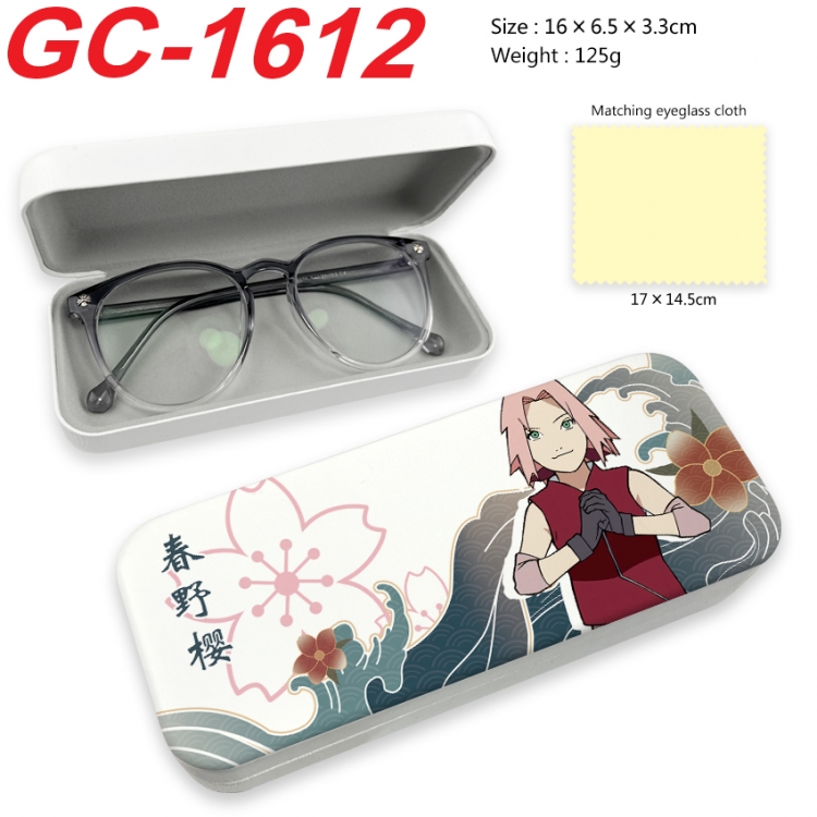 Naruto Anime UV printed PU leather material glasses case 16X6.5X3.3cm
