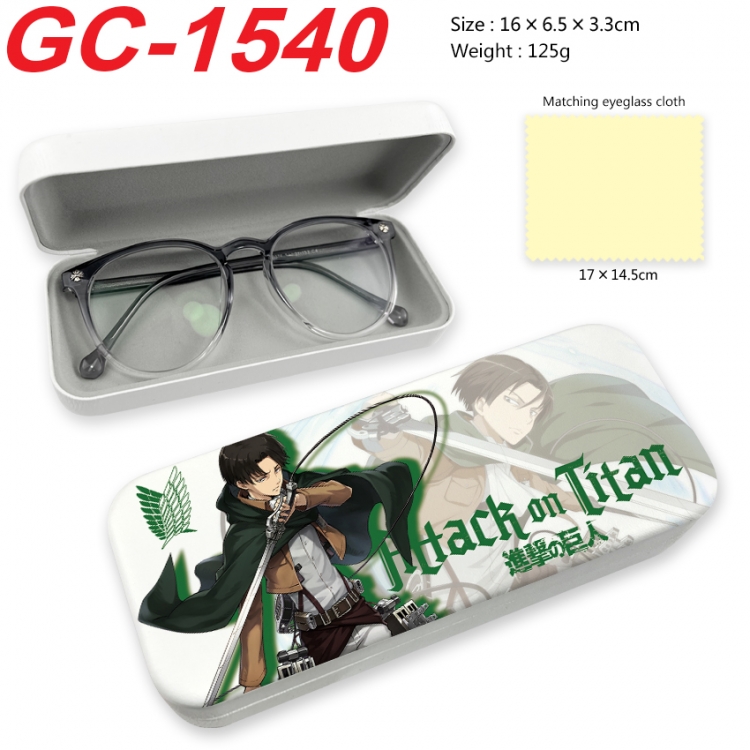 Shingeki no Kyojin Anime UV printed PU leather material glasses case 16X6.5X3.3cm