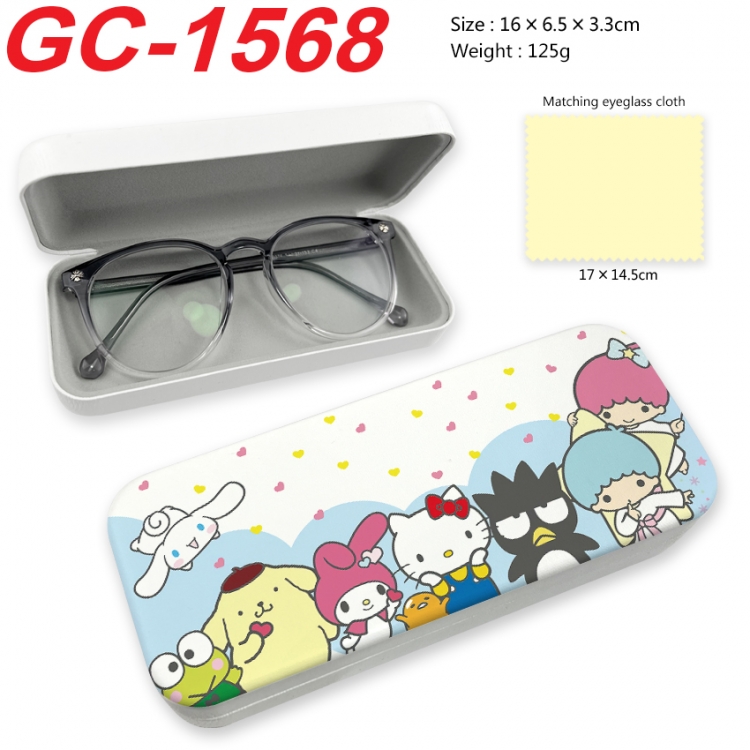 sanrio Anime UV printed PU leather material glasses case 16X6.5X3.3cm