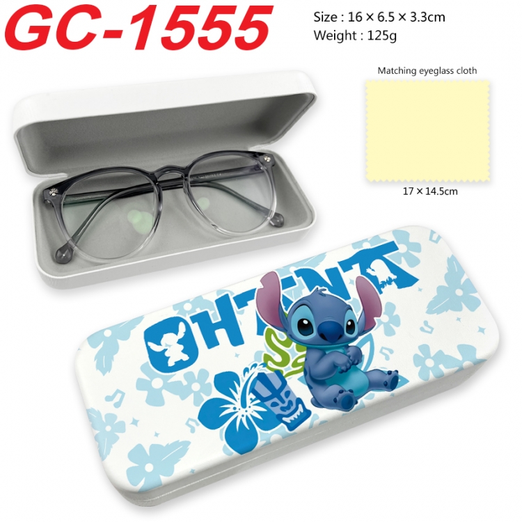  Lilo & Stitch Anime UV printed PU leather material glasses case 16X6.5X3.3cm