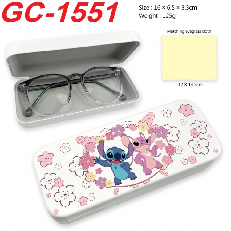 Lilo & Stitch Anime UV printed PU leather material glasses case 16X6.5X3.3cm