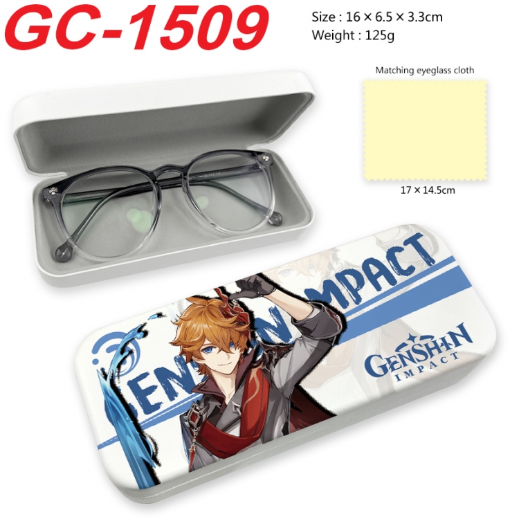 Genshin Impact Anime UV printed PU leather material glasses case 16X6.5X3.3cm