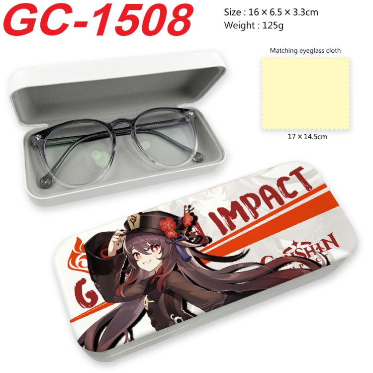 Genshin Impact Anime UV printed PU leather material glasses case 16X6.5X3.3cm