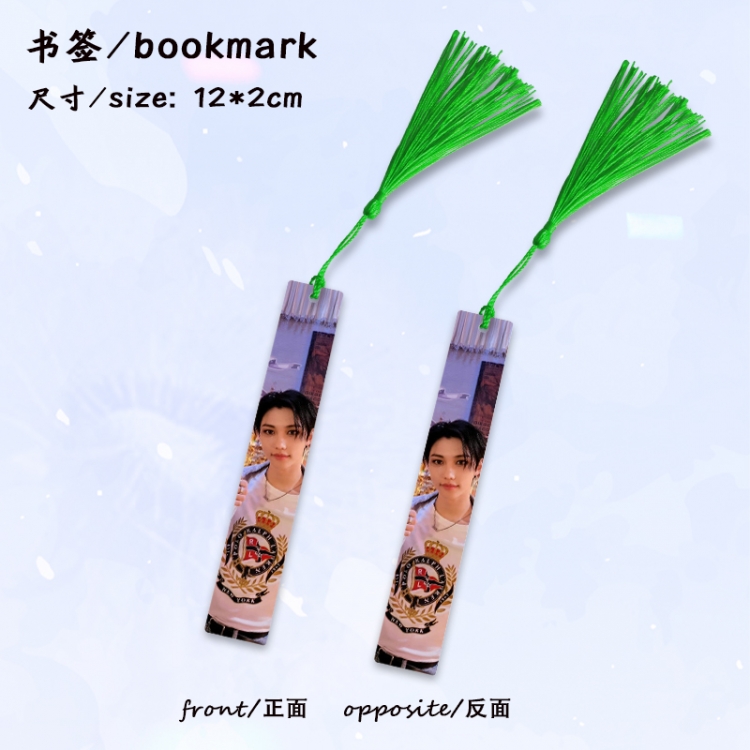 straykids Anime full-color printed metal bookmark stationery accessories 12X2CM price for 5 pcs