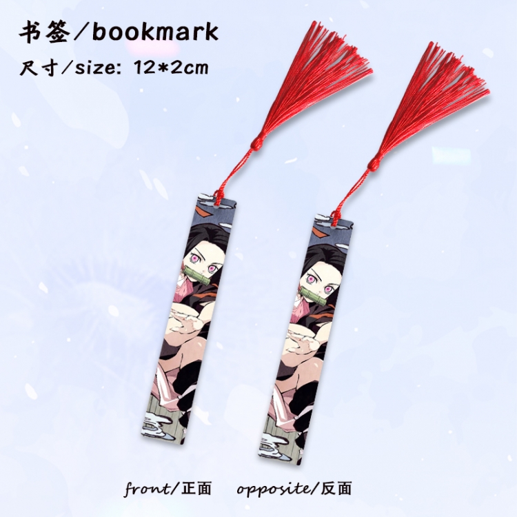 Demon Slayer Kimets Anime full-color printed metal bookmark stationery accessories 12X2CM price for 5 pcs