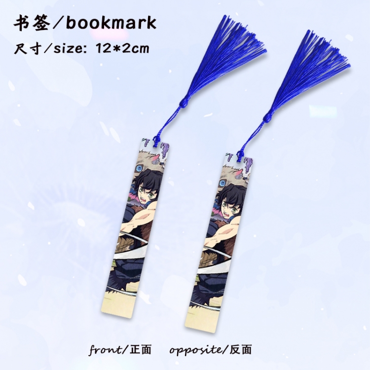 Demon Slayer Kimets Anime full-color printed metal bookmark stationery accessories 12X2CM price for 5 pcs