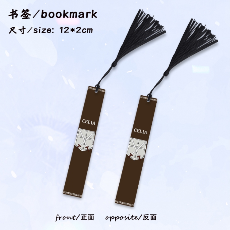 Shingeki no Kyojin Anime full-color printed metal bookmark stationery accessories 12X2CM price for 5 pcs