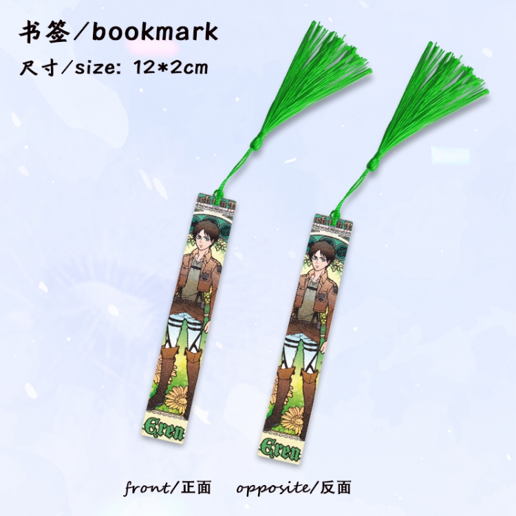 Shingeki no Kyojin Anime full-color printed metal bookmark stationery accessories 12X2CM price for 5 pcs