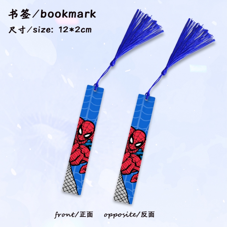 Spiderman Anime full-color printed metal bookmark stationery accessories 12X2CM price for 5 pcs