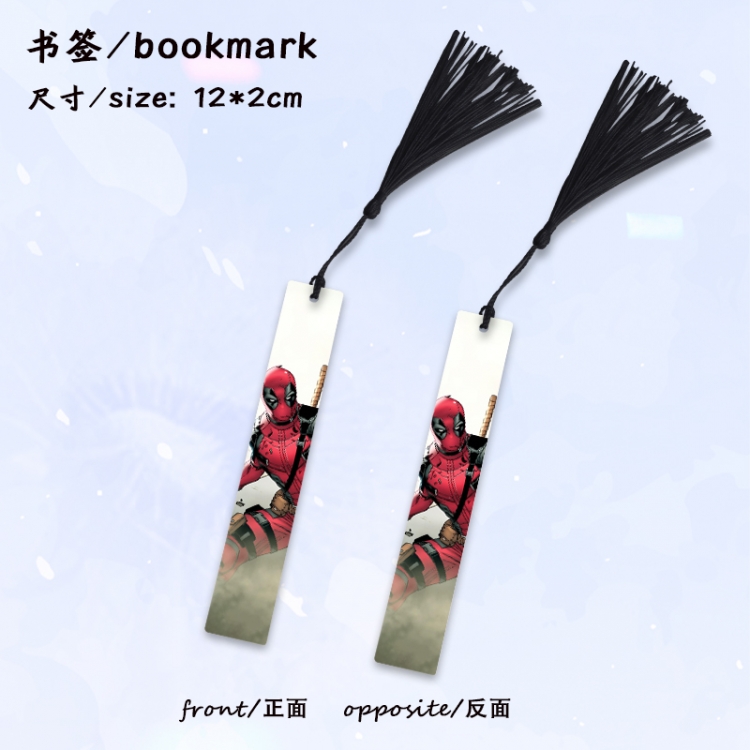 Deadpool Anime full-color printed metal bookmark stationery accessories 12X2CM price for 5 pcs