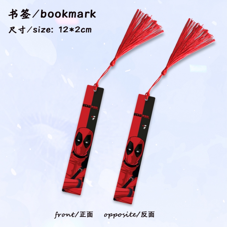 Deadpool Anime full-color printed metal bookmark stationery accessories 12X2CM price for 5 pcs