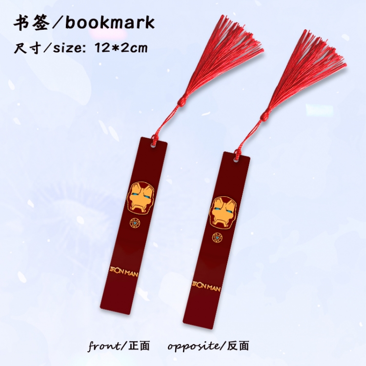  Iron Man Anime full-color printed metal bookmark stationery accessories 12X2CM price for 5 pcs