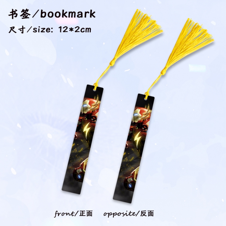 Iron Man Anime full-color printed metal bookmark stationery accessories 12X2CM price for 5 pcs