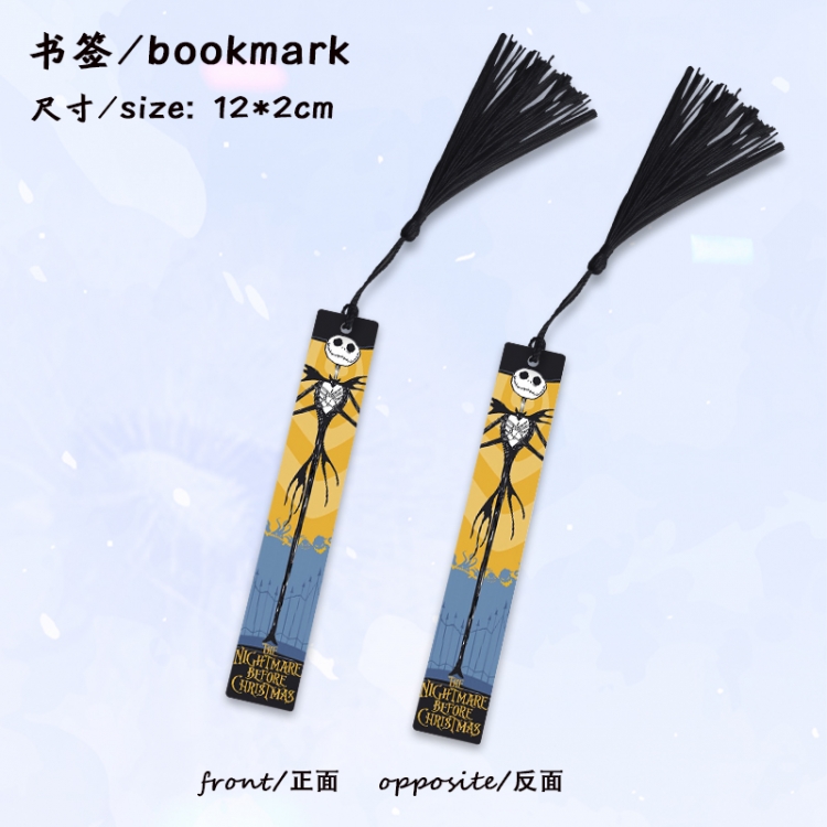 The Nightmare Before Christmas Anime full-color printed metal bookmark stationery accessories 12X2CM price for 5 pcs