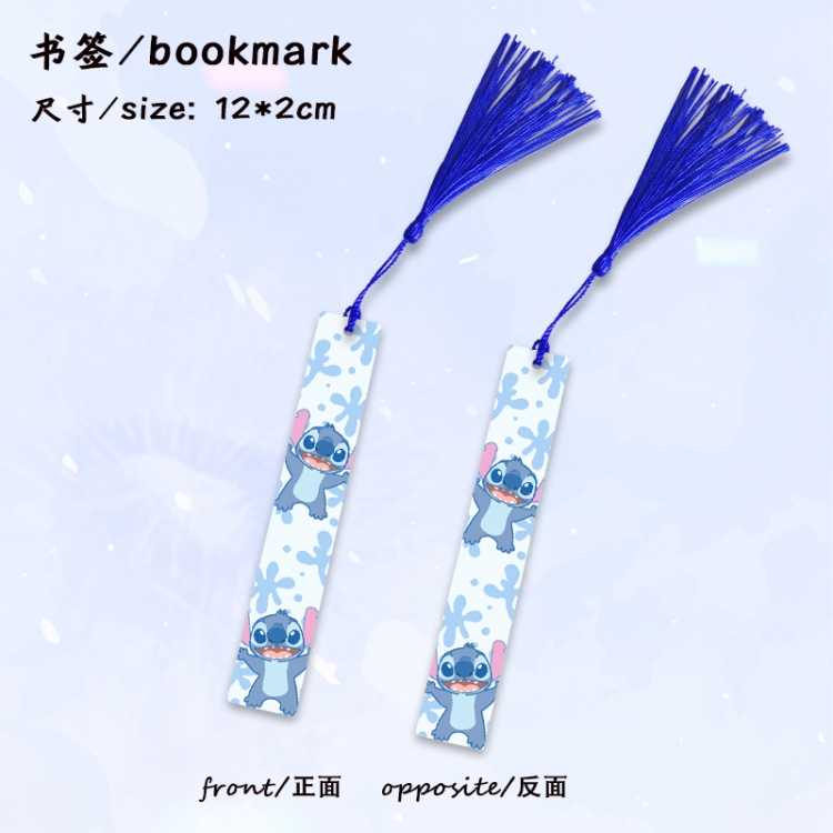Lilo & Stitch Anime full-color printed metal bookmark stationery accessories 12X2CM price for 5 pcs