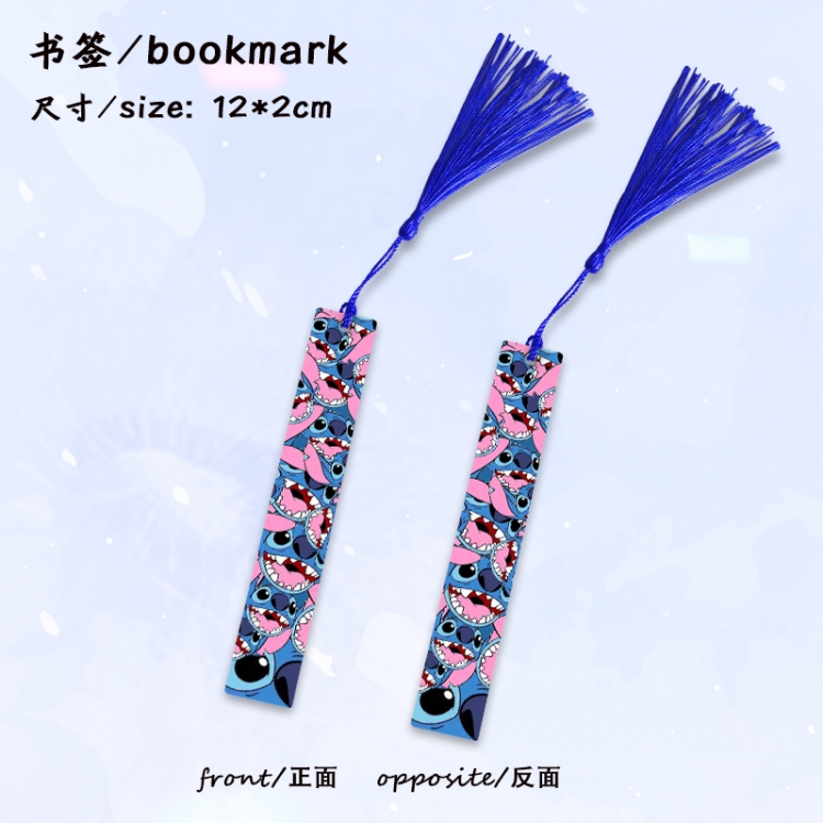 Lilo & Stitch Anime full-color printed metal bookmark stationery accessories 12X2CM price for 5 pcs