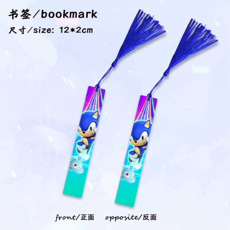 Sonic The Hedgehog Anime full-color printed metal bookmark stationery accessories 12X2CM price for 5 pcs