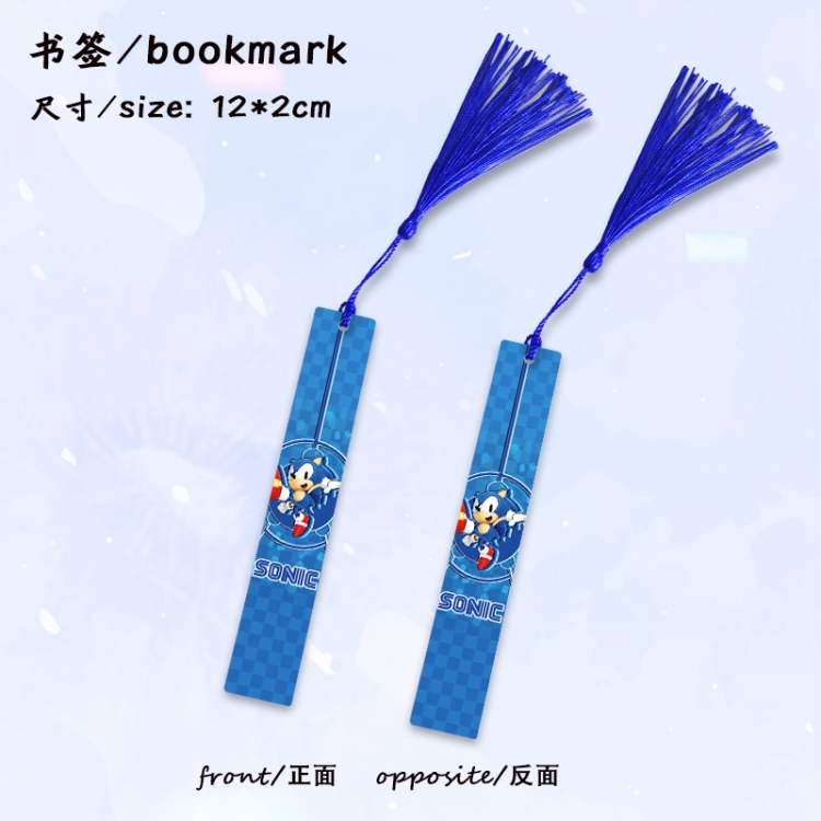 Sonic The Hedgehog Anime full-color printed metal bookmark stationery accessories 12X2CM price for 5 pcs