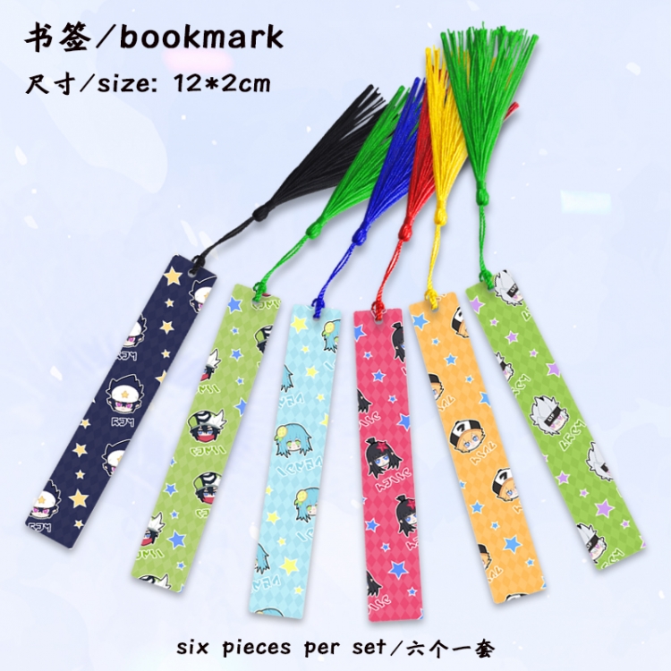 AOTU Anime full-color printed metal bookmark stationery accessories 12X2CM a set of 6