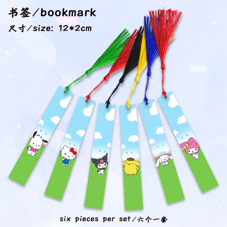 sanrio Sonic The Hedgehog Anime full-color printed metal bookmark stationery accessories 12X2CM a set of 6